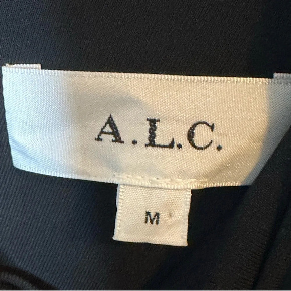 A.L.C. Black Marie Ruched Jersey Dress. Sz: M - Picture 14 of 15